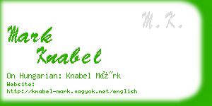 mark knabel business card